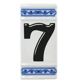 Domovní cedule Cibulák Číslo na dům 11cm rámeček střed "7" Originál Český porcelán Dubí