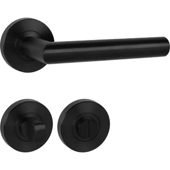 Dveřní kování MPK - FAVORIT - RS klika/klika, rozety WC BS PVD - Černá matná PVD