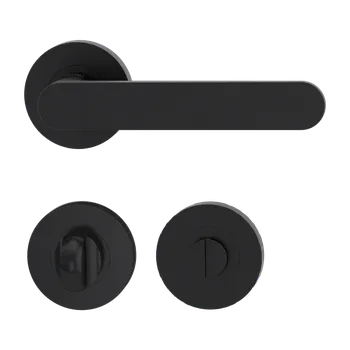 Dveřní kování GK - AVUS GK4 - R klika/klika, rozety WC Grafit černá (28)