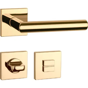 Dveřní kování AT - ARABIS - HR 7S rozety WC, klika/klika OLV PVD - Mosaz leštěná lakovaná PVD