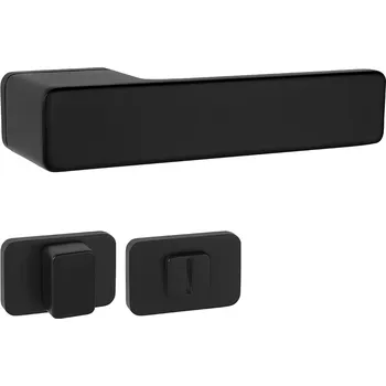 MPK - PERFECTA - RT rozety WC, klika/klika BS - Černá matná