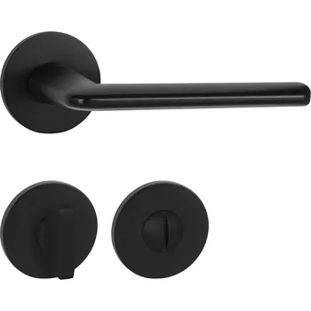 Dveřní kování TI - ELIPTICA - R 3098 5S klika/klika, rozety WC BS - Černá matná (153)