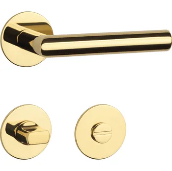 SH - OVAL - R 1750 3SM klika/klika, rozety WC OLV PVD - Mosaz leštěná lakovaná PVD