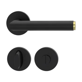 Dveřní kování GK - LUCIA SELECT - R klika/klika, rozety WC Grafit černá / mosaz (51)