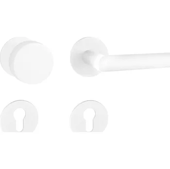 Dveřní kování MPK - FAVORIT 22 - R 3SM rozety PZ, koule/klika pravá WS - Bílá matná