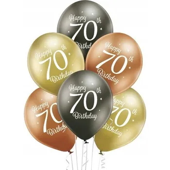 Balónek Balónky "D11 lesklé - Všechno nejlepší k 70. narozeninám", mix, Belbal, 12", 6 ks