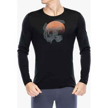 Pánské termoprádlo Funkční mikina Icebreaker Merino 200 Oasis LS Crewe Ruapehu Round - black