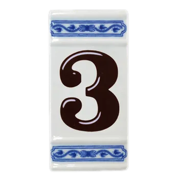 Domovní cedule Cibulák Číslo na dům 11cm rámeček střed "3" Originál Český porcelán Dubí