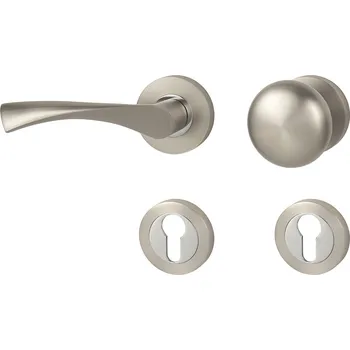 Dveřní kování MPK - SPIRIT - R rozety PZ, koule/klika levá NP/OC - Nikl perla / chrom lesklý