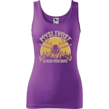 Dámské tílko s potiskem Myslivost hlas srdce Velikost: XL, Barva: Fialová