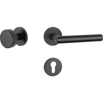 Dveřní kování AT - ARABIS - R 7S rozety PZ, koule/klika pravá BS - Černá matná