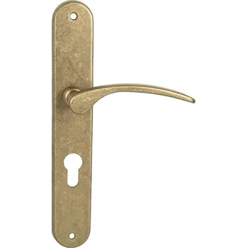 Dveřní kování MPK - LAURA PZ otvor pro vložku, klika/klika, 90 mm NAT - Natural mosaz nelakovaná