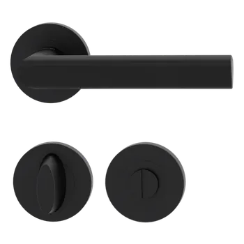 Dveřní kování GK - TRI 134 - R klika/klika, rozety WC Grafit černá (78)