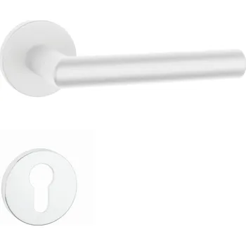 Dveřní kování AT - ARABIS - R 7S klika/klika, rozety PZ WS - Bílá matná