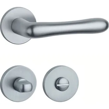 Dveřní kování AT - CYNIA - R 7S klika/klika, rozety WC OCS - Chrom broušený