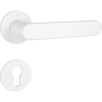 Dveřní kování TI - ROUND - R 3957 5S klika/klika, rozety PZ WS - Bílá matná (152)