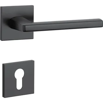 Dveřní kování AT - PYROLA - HR 7S rozety PZ, klika/klika BS - Černá matná