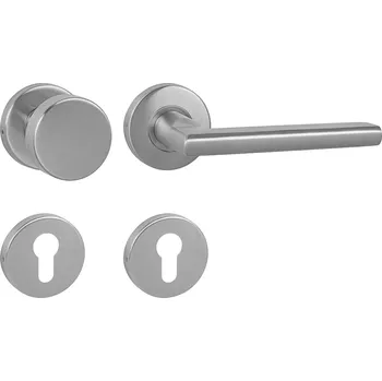 Dveřní kování MPK - DANIELA - R rozety PZ, koule/klika pravá BN - Broušená nerez