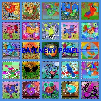 Panel bavlna - sada motivů-133-89 PTÁČCI