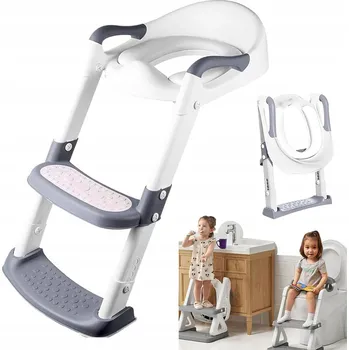 WC sedátko NÁSTAVEC NA WC SEDÁTKO S ŽEBŘÍKEM DĚTSKÉ PROTISKLUZOVÉ SEDÁTKO PODNOŽKA