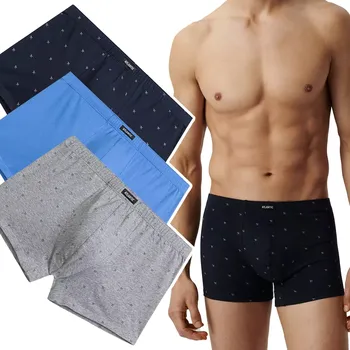 Boxerky PÁNSKÉ BOXERKY Atlantic 3MH-209 klasické slipy z bavlny 3-BALENÍ - L