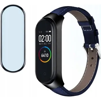 Řemínek na hodinky ŘEMÍNEK ŘEMÍNEK KOŽENÝ + SKLO pro XIAOMI MI BAND 6