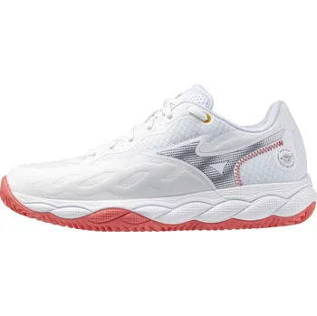 Dámská tenisová obuv Mizuno WAVE ENFORCE COURT CC(W) - White/Blue Granite/Calypso Cor Velikost: 38.5