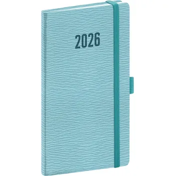 Diář NOTIQUE Kapesní diář Rivoli 2026, světle modrý, 9 x 15,5 cm