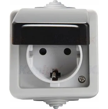 Elektrická zásuvka Hermetická Elektrická Zásuvka Kanlux černá