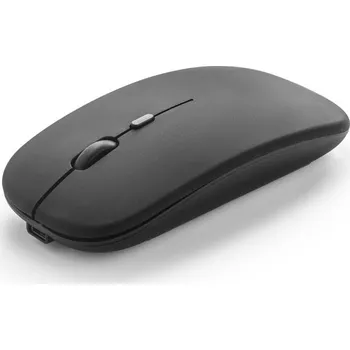 Myš KHAN. Bezdrátová myš s 500mAh baterií ve recyklovaného ABS (100% rABS) - Černá