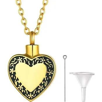Náhrdelník PROSTEEL Náhrdelník pro lidský popel Zlaté srdce, malý přívěsek z kremačního popela