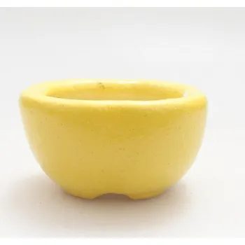 Květináč Keramická bonsai miska 4 x 4 x 2 cm žlutá 1423-M25-5750