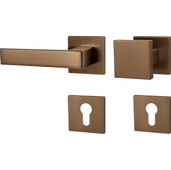 MPK - HIT - HR SQ6 rozety PZ, madlo/klika levá CUM - Měď matná