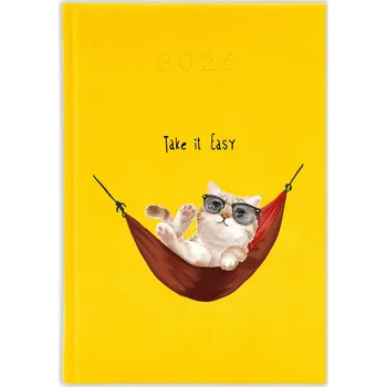 Diář Knižní diář 2026 A5 FunnyCase žlutý