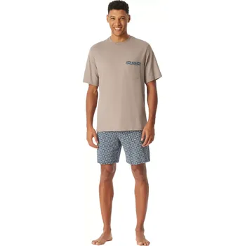 Pánské pyžamo Pánské krátké pyžamo SCHIESSER 180261 moka velikost XXL