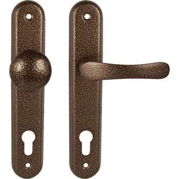 Dveřní kování KE - MICHAELA PZ otvor pro vložku, 72 mm, koule/klika AH - Antik hnědá