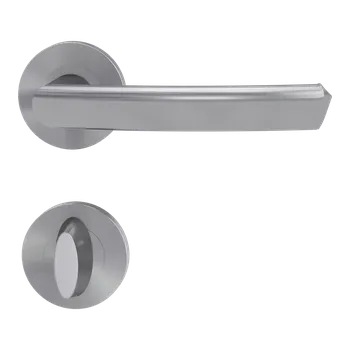 Dveřní kování GK - CRYSTAL - R klika/klika, rozety WC BN - Broušená nerez (71)