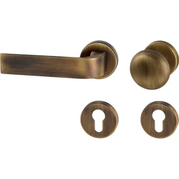 Dveřní kování TI - CINTO - R 2732 rozety PZ, koule/klika levá OGS - Bronz česaný matný (77)