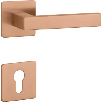 SH - KVADRAT - HR 1760 3SM rozety PZ, klika/klika CUM PVD - Měď matná PVD