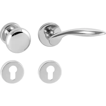 Dveřní kování TI - CLAUDIA - R 1938 rozety PZ, koule/klika pravá OC - ​​Chrom lesklý (03)