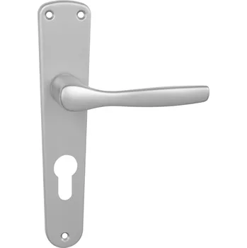 Dveřní kování BA - LUXOR - B PZ otvor pro vložku, klika/klika, 90 mm F1 - Stříbrný elox