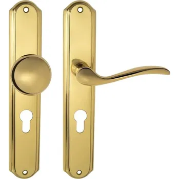 MPK - JULIA - SO PZ otvor pro vložku, 90 mm, koule/klika pravá OLV - Mosaz leštěná lakovaná