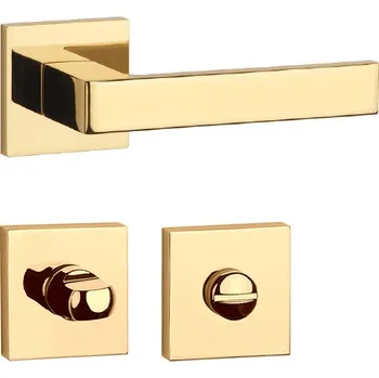 Dveřní kování AT - SULLA - HR 7S rozety WC, klika/klika OLV PVD - Mosaz leštěná lakovaná PVD