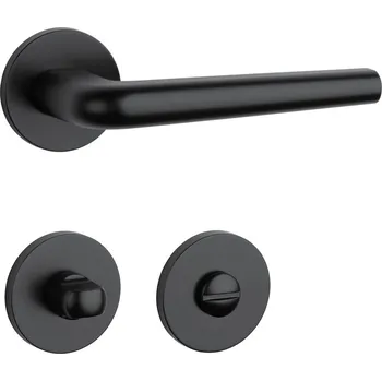 Dveřní kování AT - FUNKIA - R 7S klika/klika, rozety WC BS - Černá matná