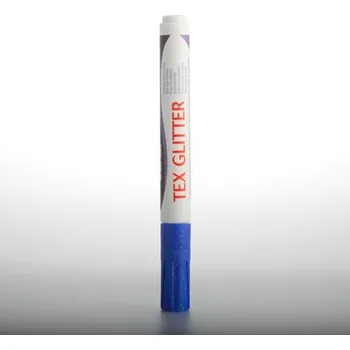 Speciální výtvarná barva DARWI TEX GLITTER fixa na textil - Modrá 6 ml