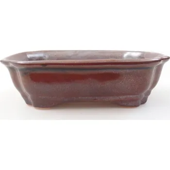 Květináč Keramická bonsai miska 16 x 12 x 5 cm hnědá 1377-M25-4731