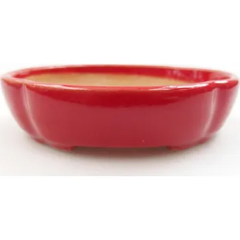 Květináč Keramická bonsai miska 11 x 11 x 3 cm červená 1427-M25-5990