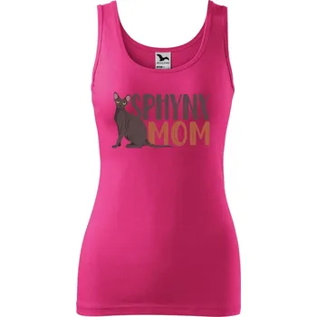 Dámské tričko Dámské tílko s potiskem Sphynx mom Velikost: 2XL, Barva: Purpurová