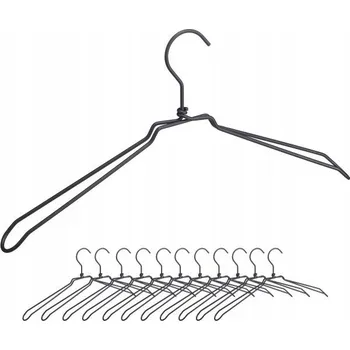 Věšák Černý kovový Šatní ramínko Relaxdays