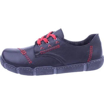 Dámské polobotky Boty MAGO 872 černo/červené dámské kožené Velikost: 42